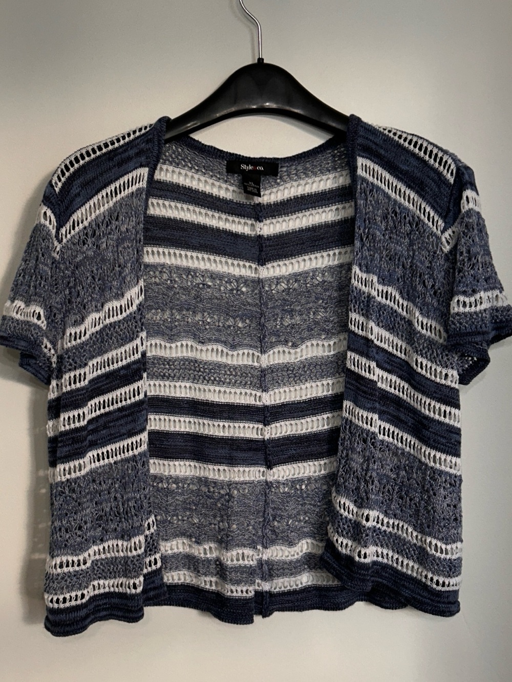 STYLE & CO KNIT SHORT SLEEVE 100% COTTON OPEN CARDIGAN